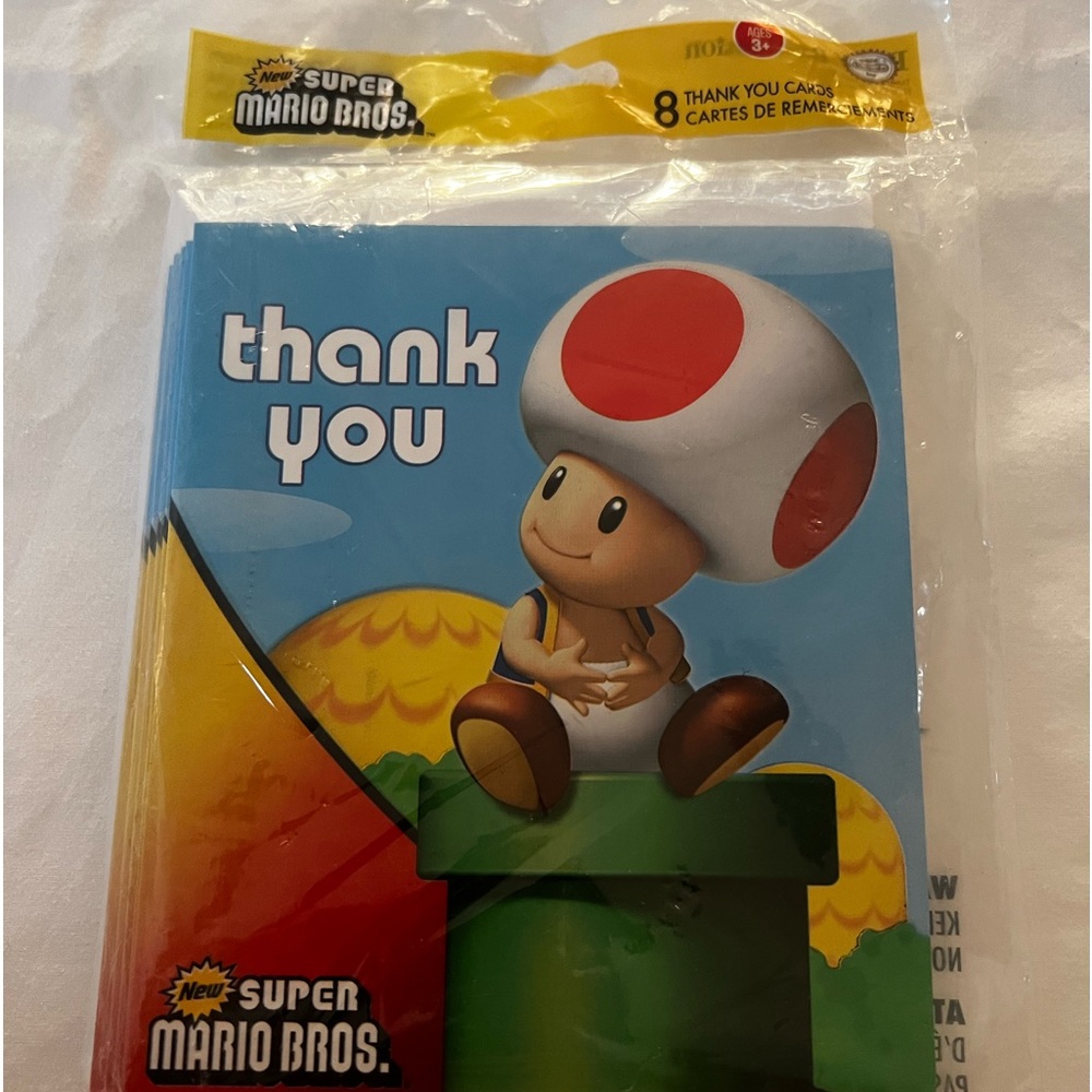 Nintendo Super Mario Bros. Toad Thank You Cards Pack Of 8 Sealed 2292011 169866